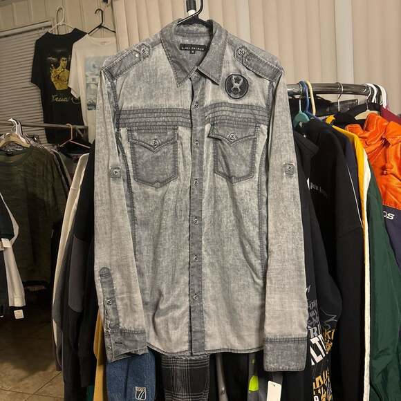 Affliction Black Premium Rebel Spirit Button Up Shirt - Picture 1 of 5